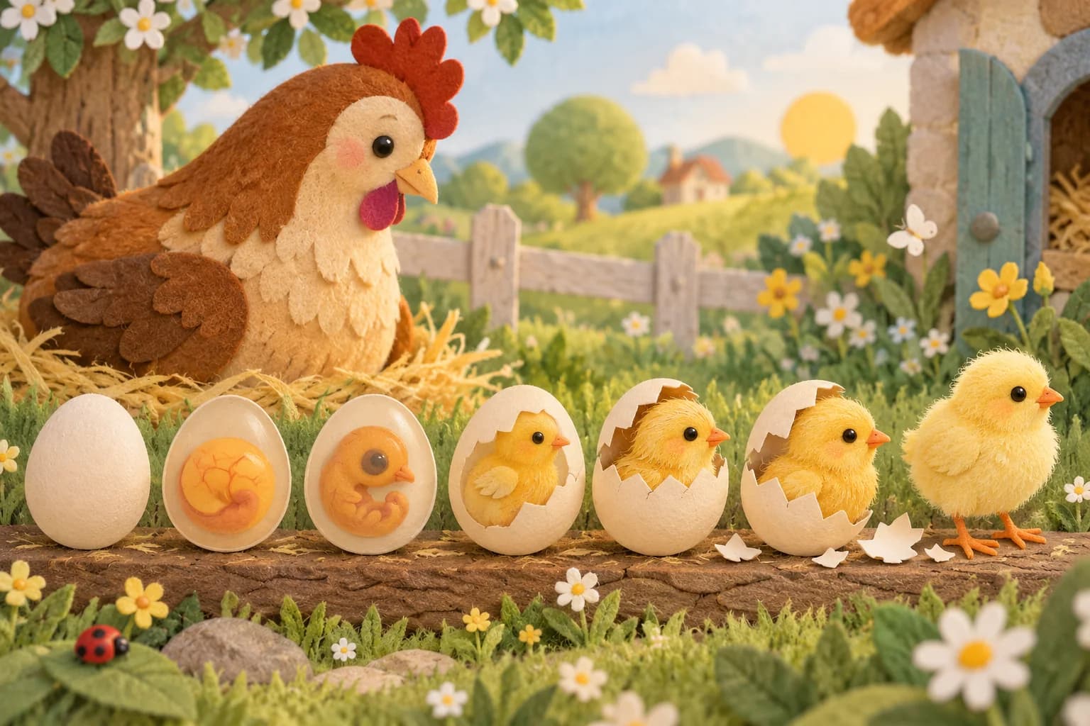 Un poussin se développe dans un œuf avant son éclosion