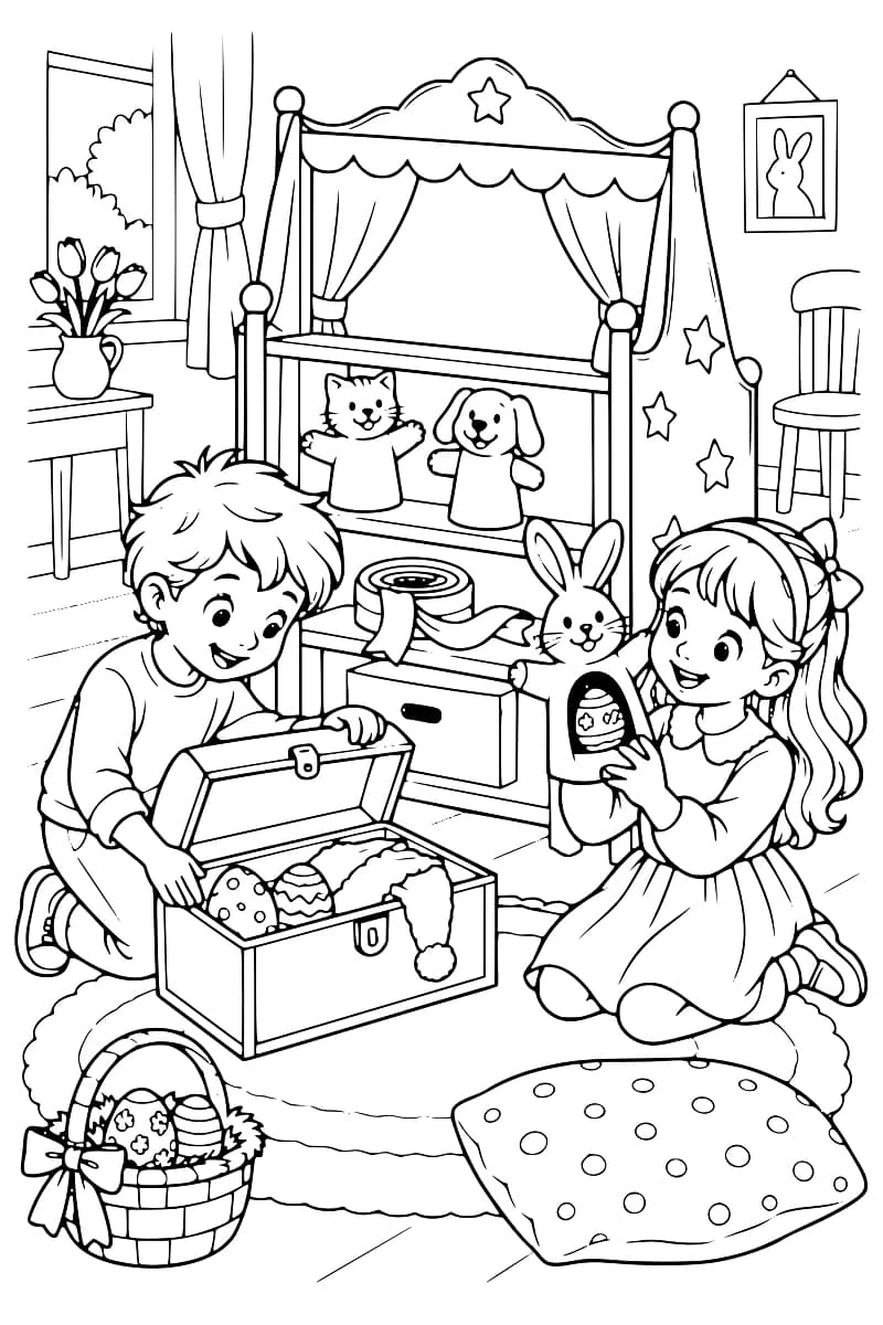 Chasse aux œufs au petit théâtre