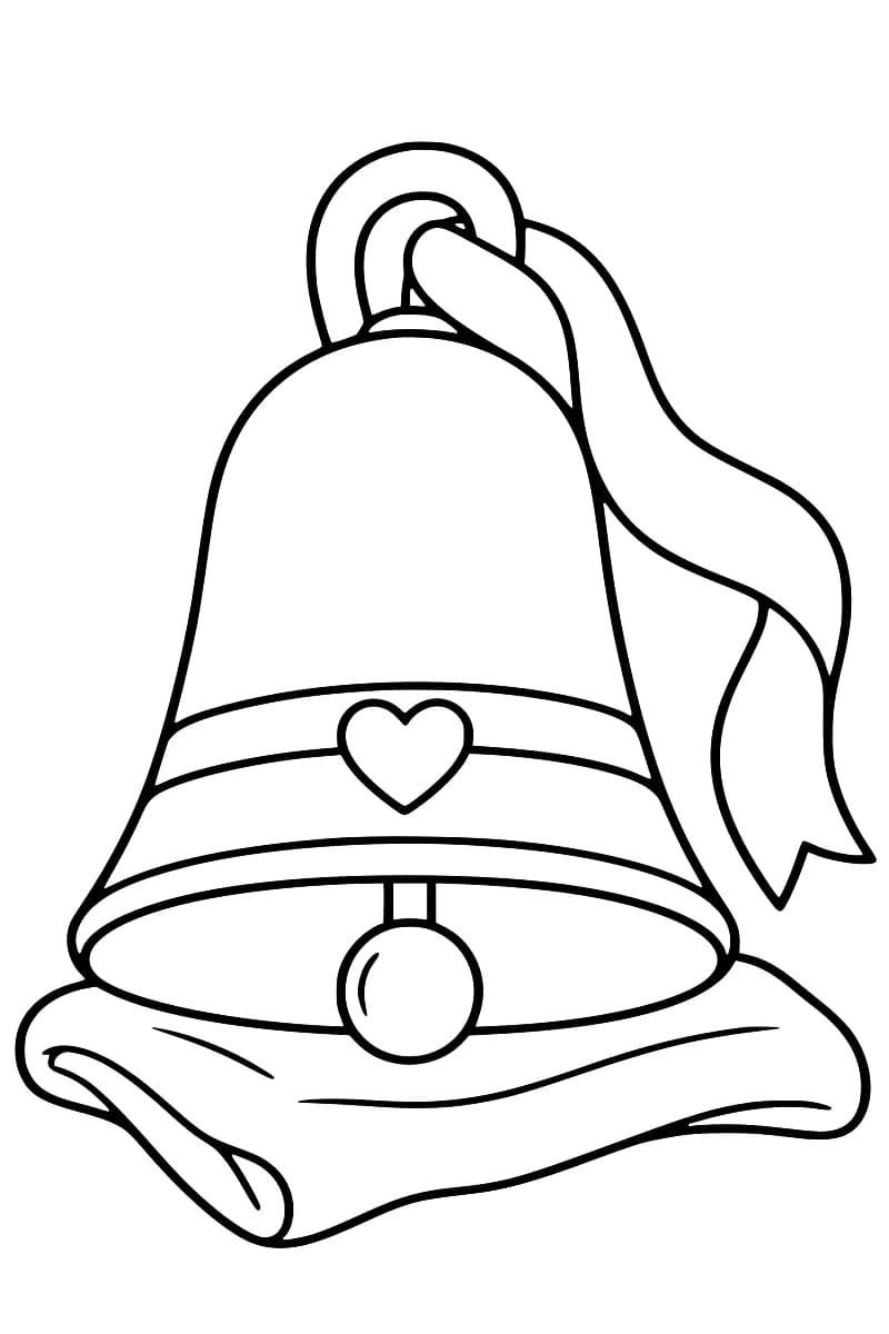 Cloche au cœur et au ruban