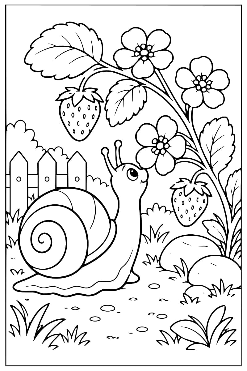 L’escargot et le fraisier