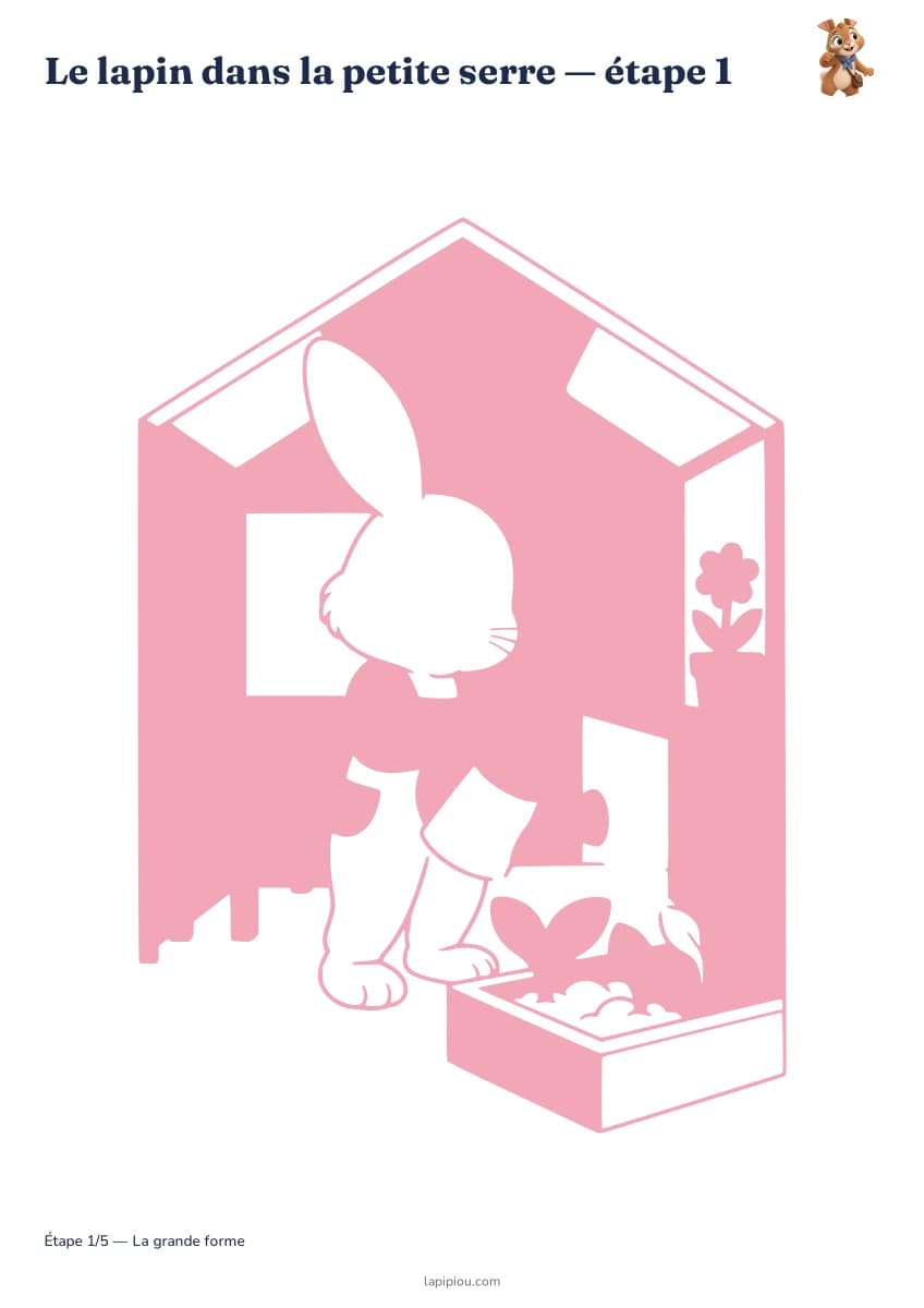 Le lapin dans la petite serre — aperçu des étapes de dessin