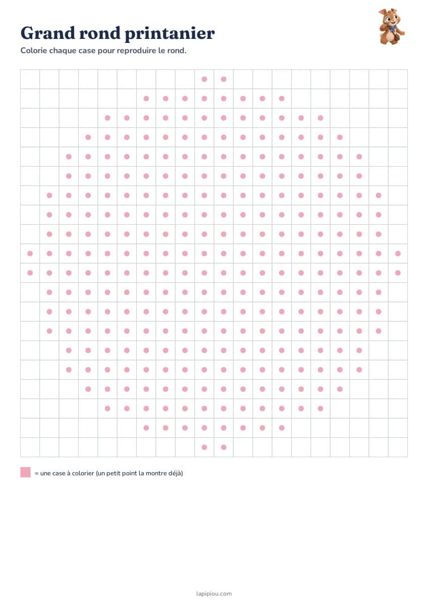 Grand rond printanier — aperçu de la fiche à imprimer