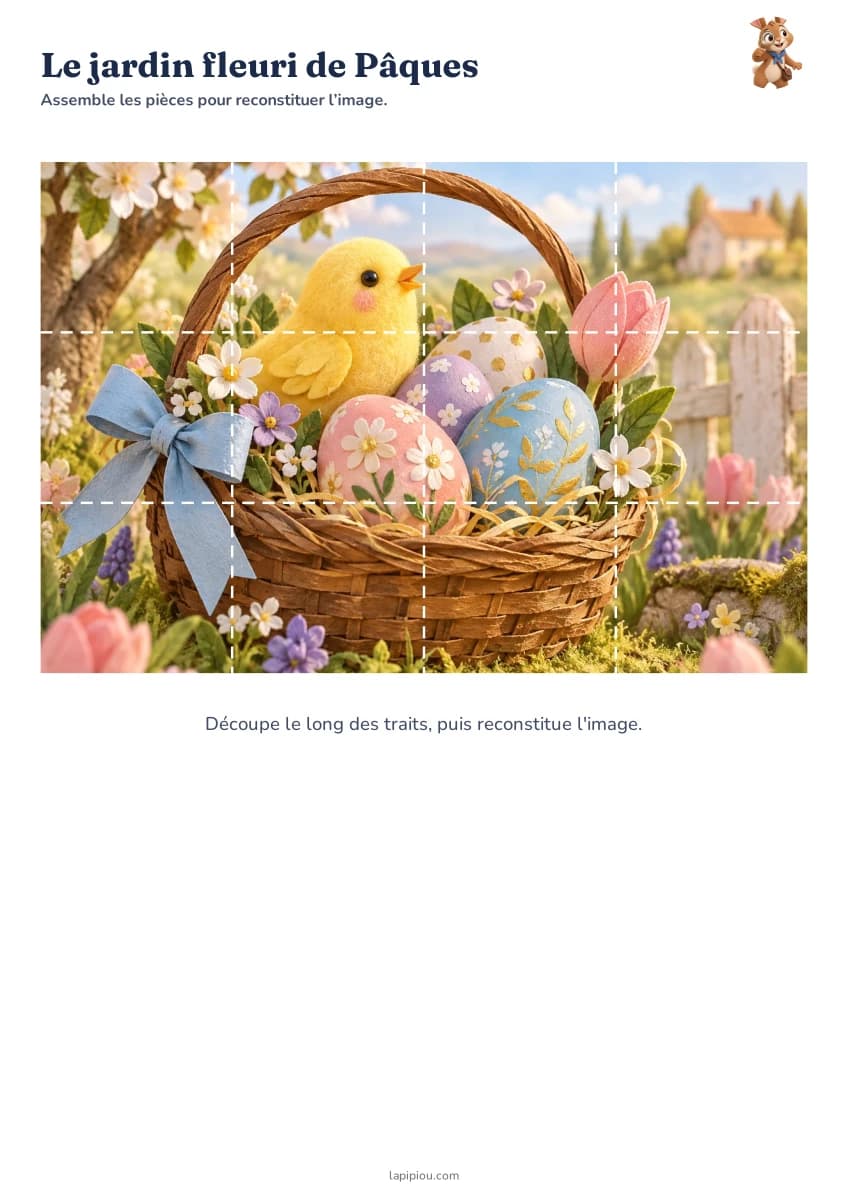 Le jardin fleuri de Pâques — aperçu du puzzle