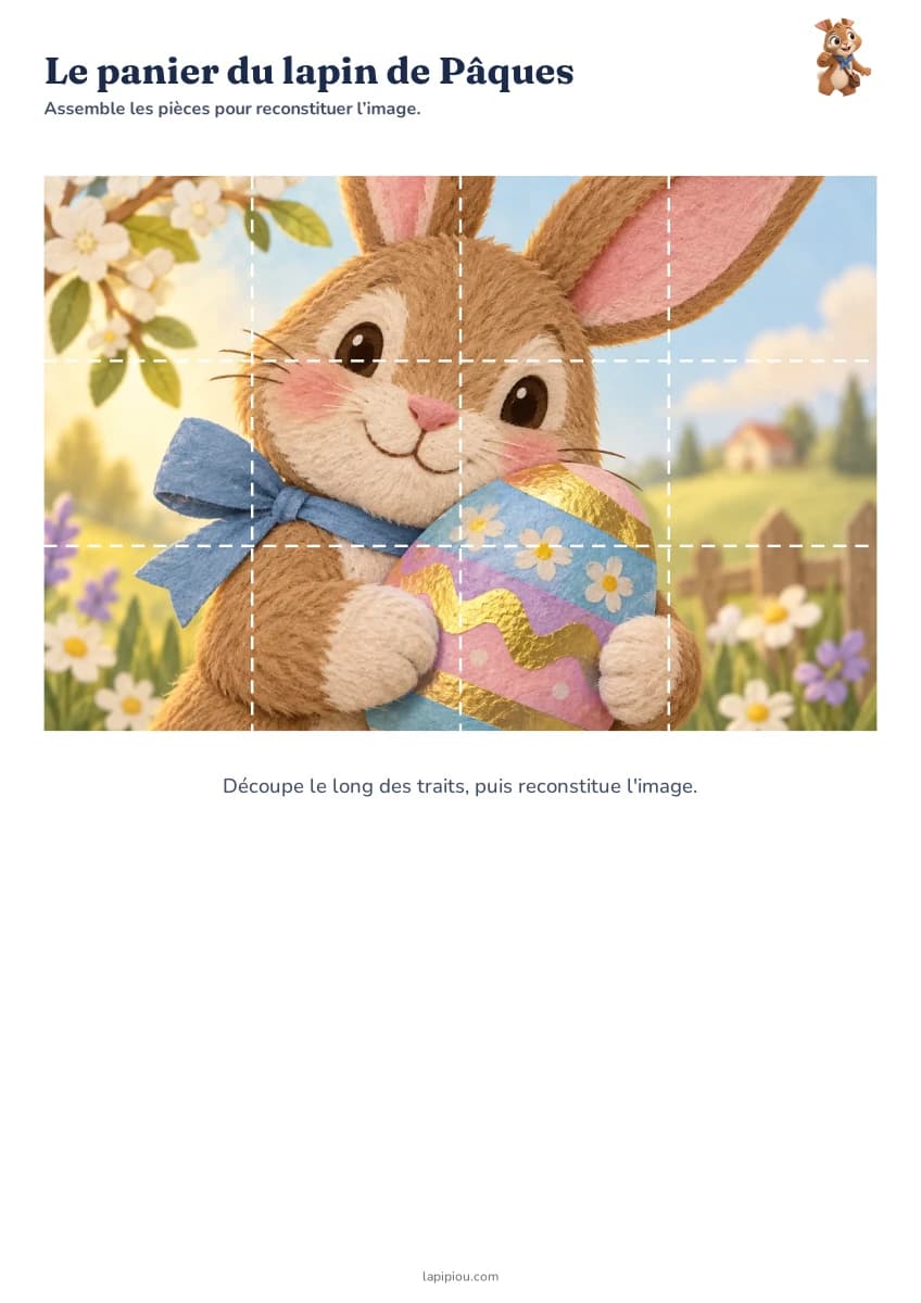 Le panier du lapin de Pâques — aperçu du puzzle