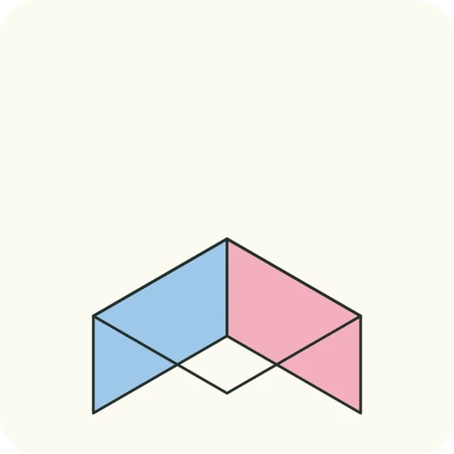 Diagramme : les quatre parois du panier repliées vers le haut, vues en perspective.