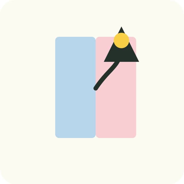 Diagramme : une petite patte repliée et collée contre la paroi voisine, avec une goutte de colle.