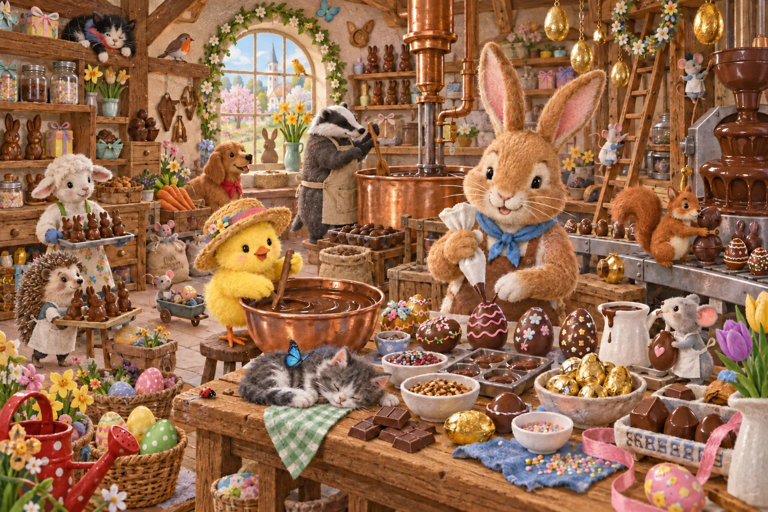 Entre dans l’atelier gourmand et compare le chien, le chapeau, les fleurs et la table pour trouver les changements. (version modifiée)